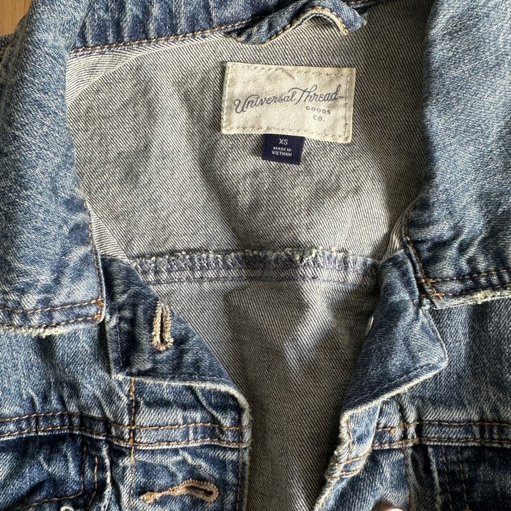 Universal Thread Denim Jacket With Copper Accents - image 3